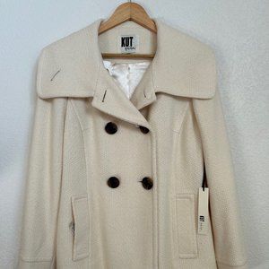 Tan Double-Breasted Knit Coat From Kut From The Kloth